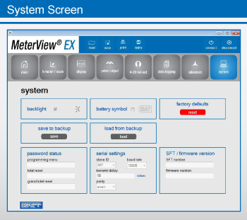 MeterView EX System Screen