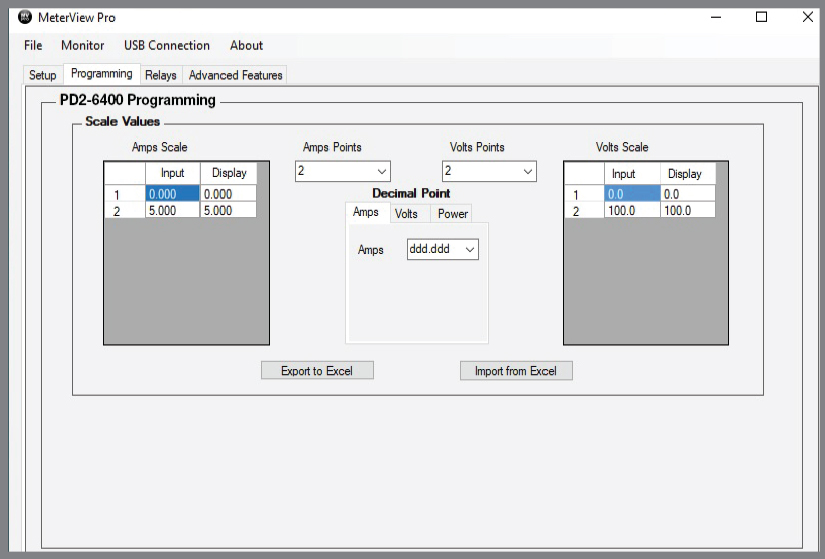 Programming Screen