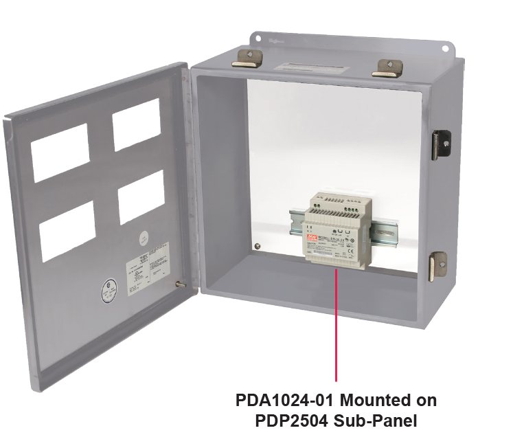 PDA1024-01 Mounted on PDP2504 Sub-Panel