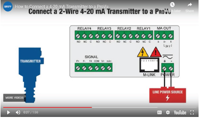 Connect a 2-Wire 4-20 mA Transmitter to a ProVu