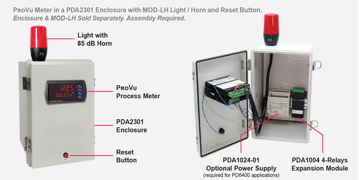 Light / Horn & Reset Button Mounted to Enclosure