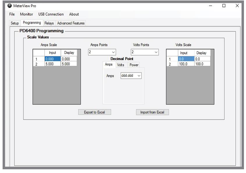 Programming Screen