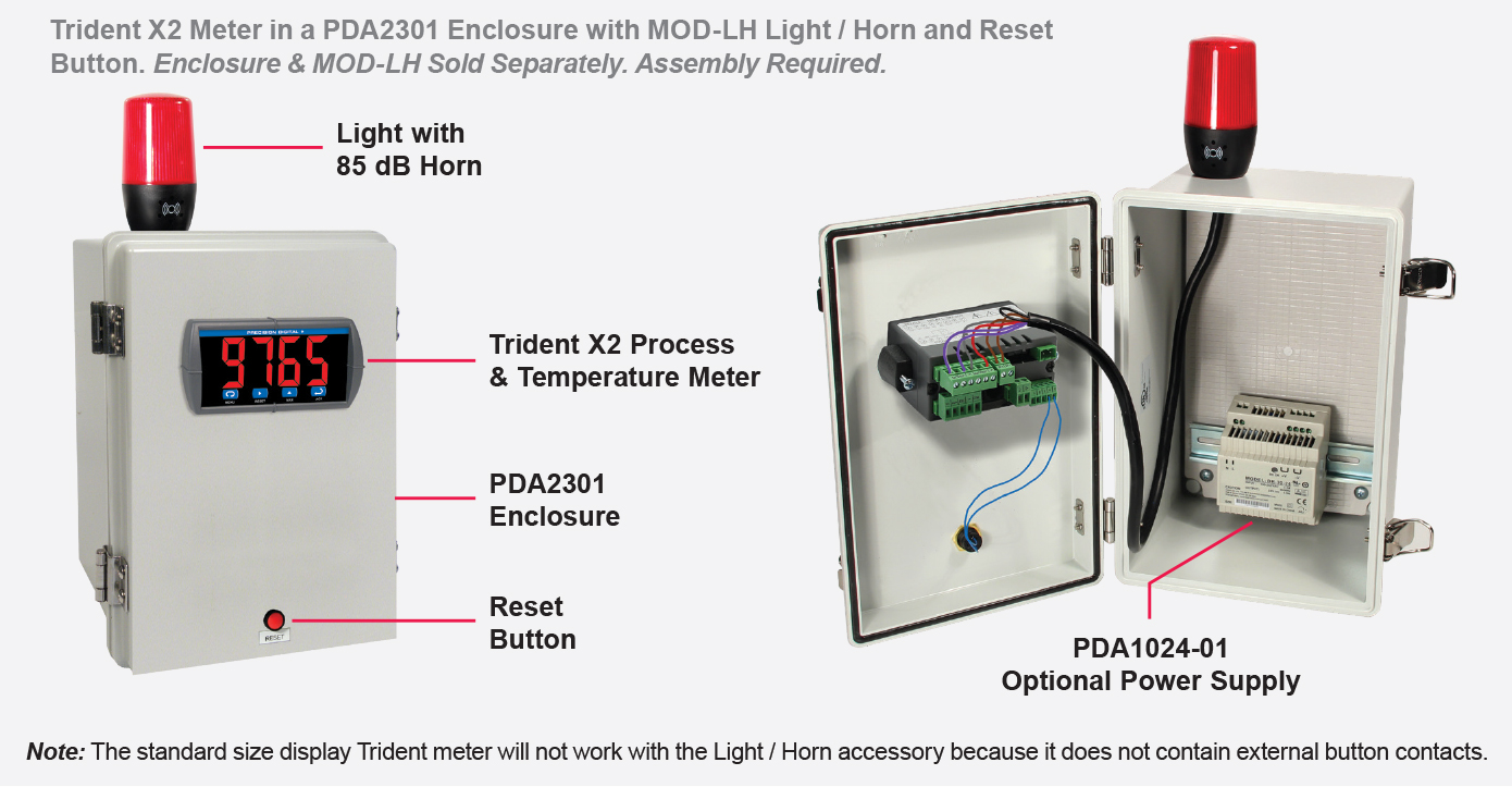 Light / Horn & Reset Button Mounted to Enclosure