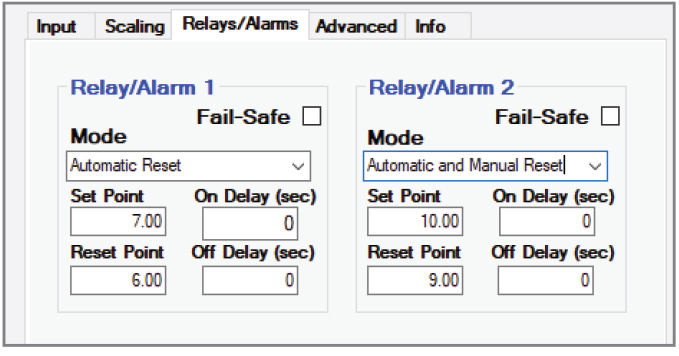 Set Relays/Alarms