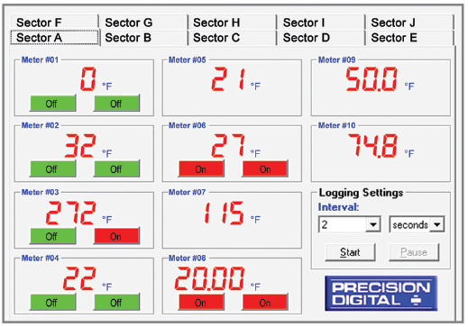 Data Logging up to 100 Trident Meters