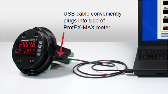 USB Port for Easy Connection to MeterView Pro Free Software