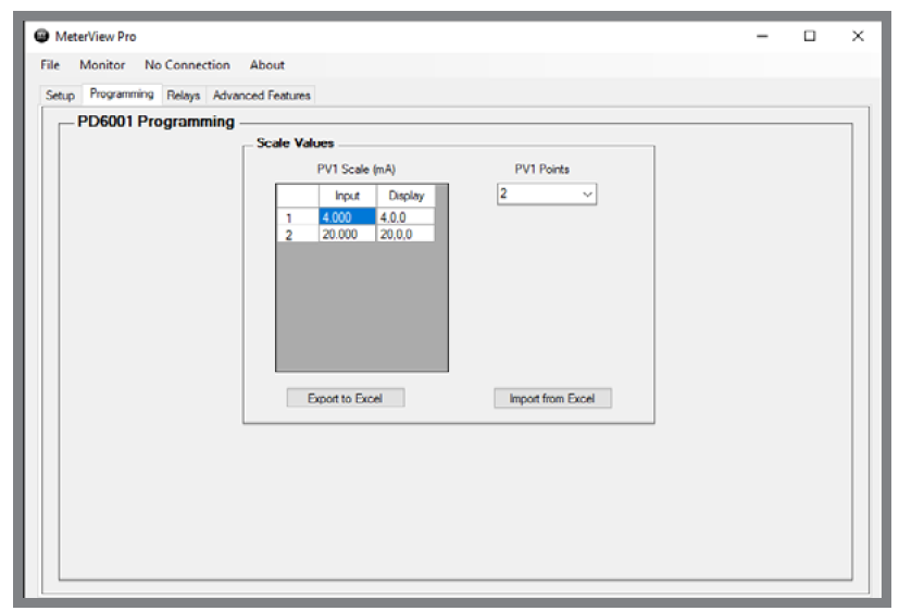 Programming Screen