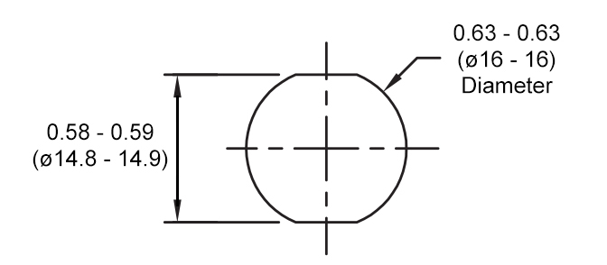 PDA-BUTTON1R Panel Recommended Cut-Out