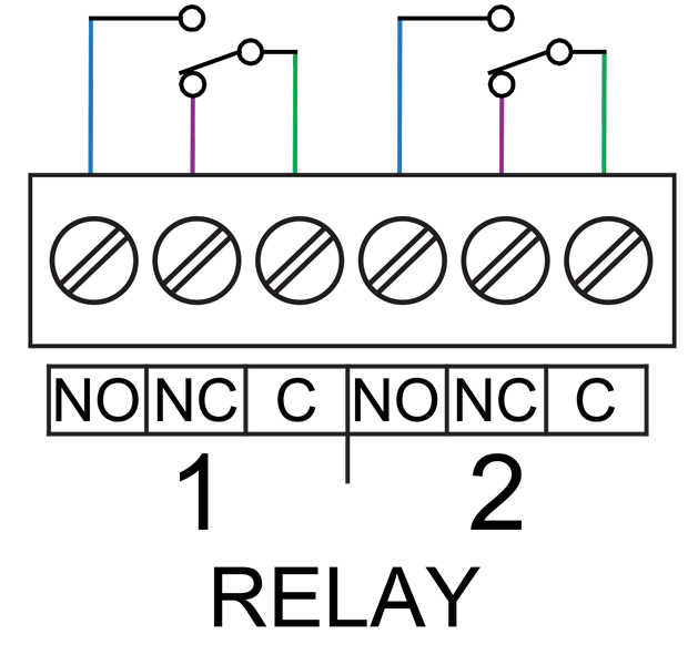  PDW90 Base Station Dual Relays Output Connections