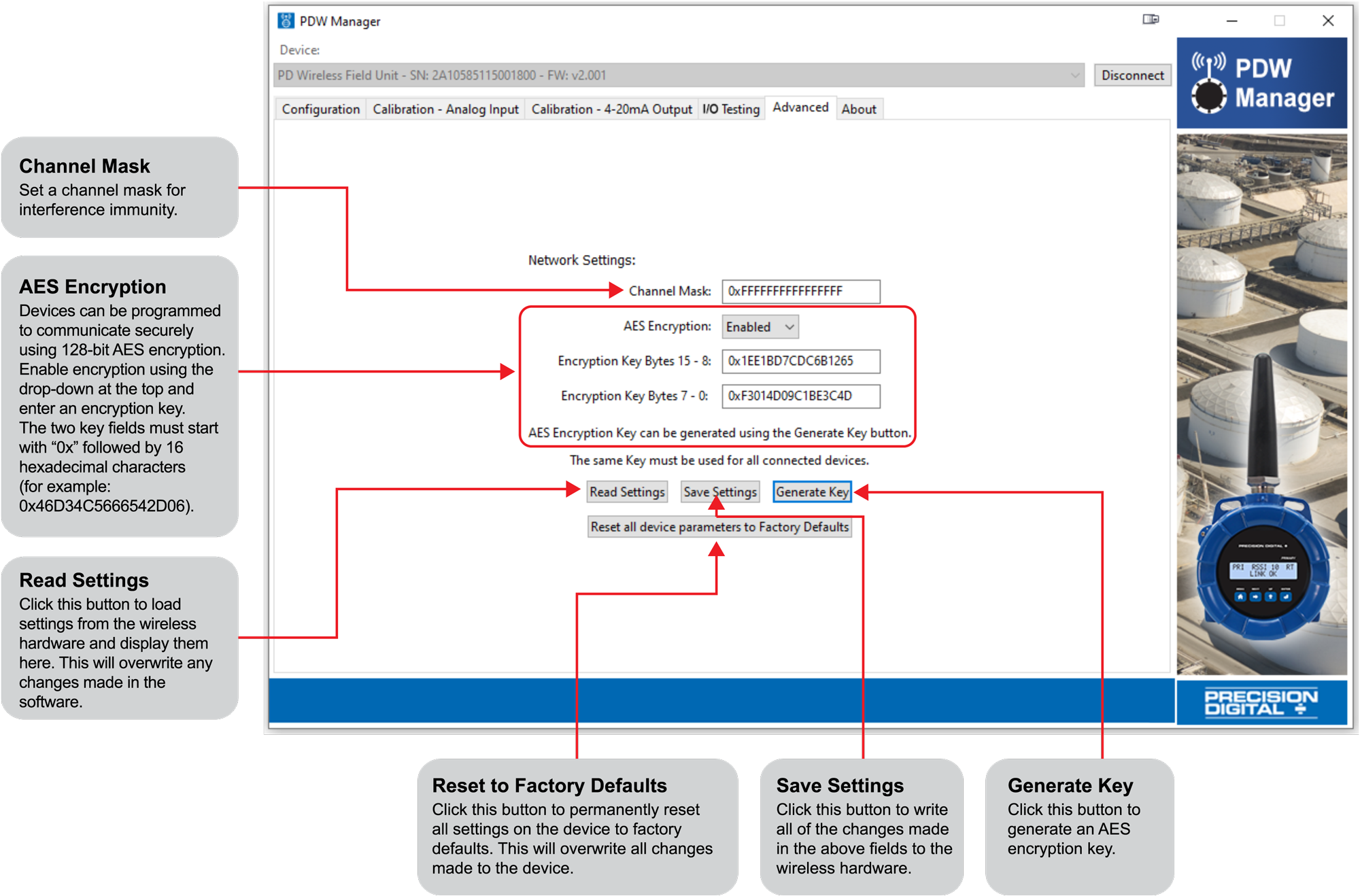 PDWR Repeater Networking Settings and Security