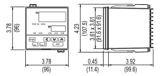 Digital Temperature Indicator 560 Dimensions and Panel Cutouts PD568