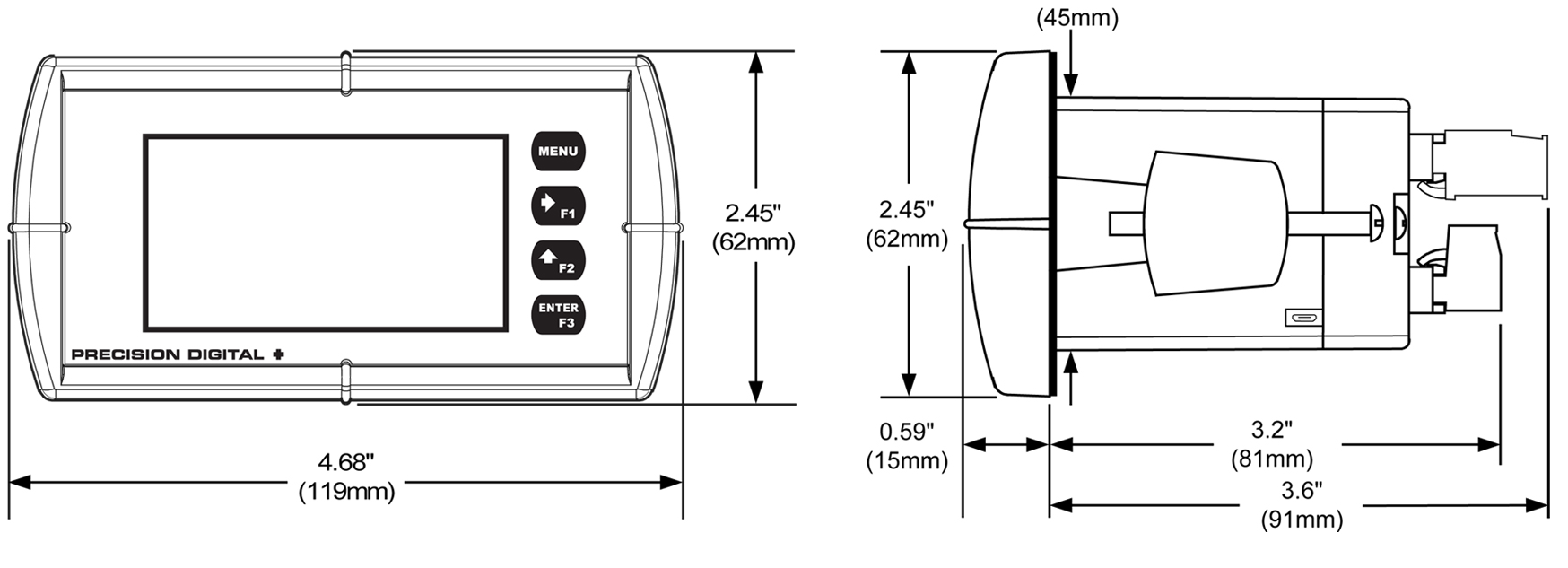 PD6600 Dimensions