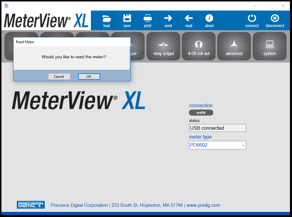MeterView XL - Connecting to a Computer