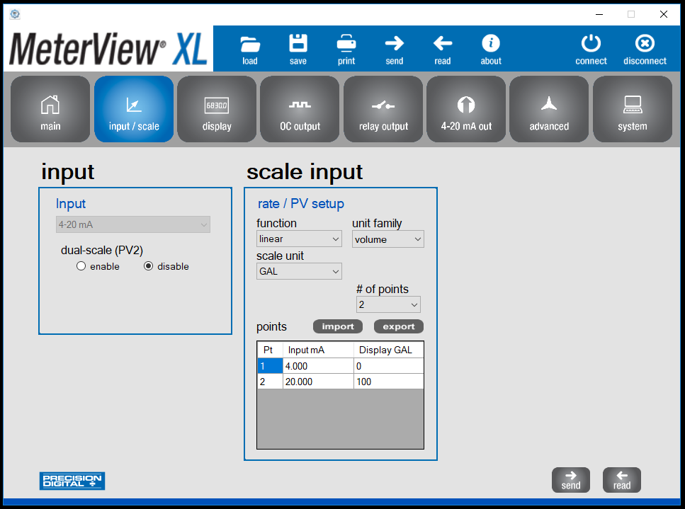 MeterView XL - Input / Scale