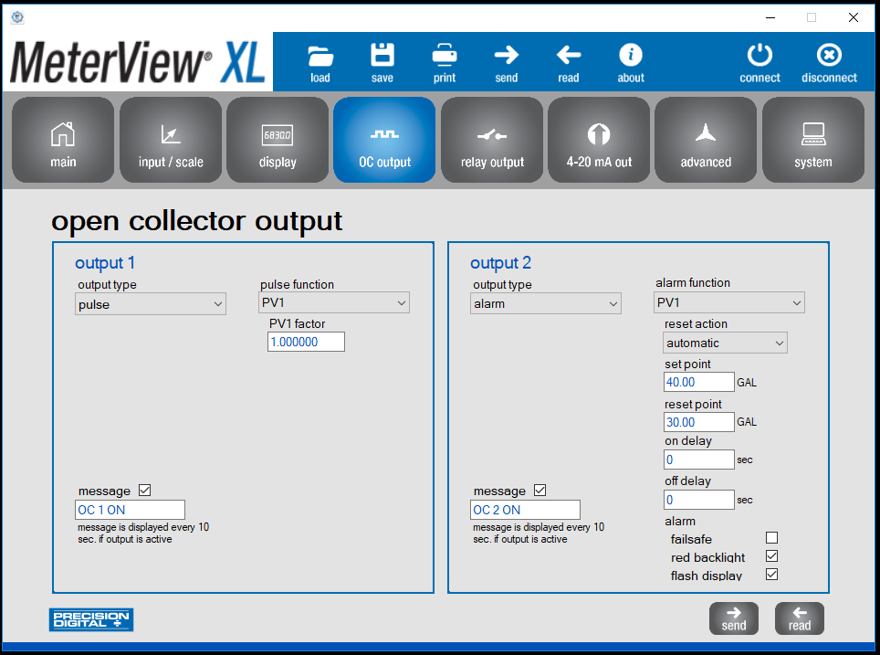 MeterView XL - Open Collector Output