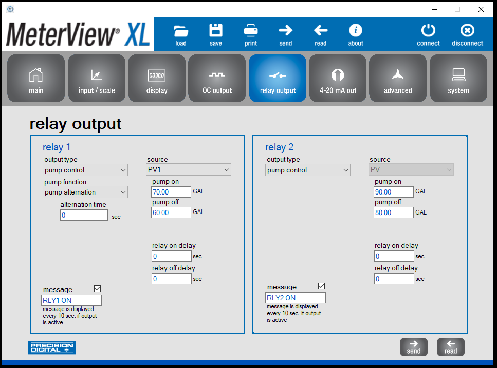 MeterView XL - Relay Output