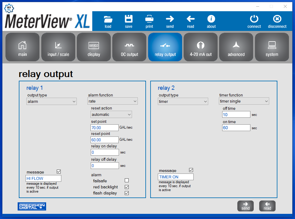 MeterView XL - Relay Output