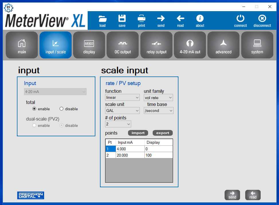 MeterView XL - Input-Scale