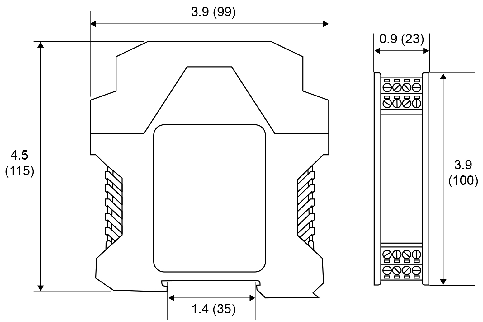 PD659 Signal Conditioner Dimensions