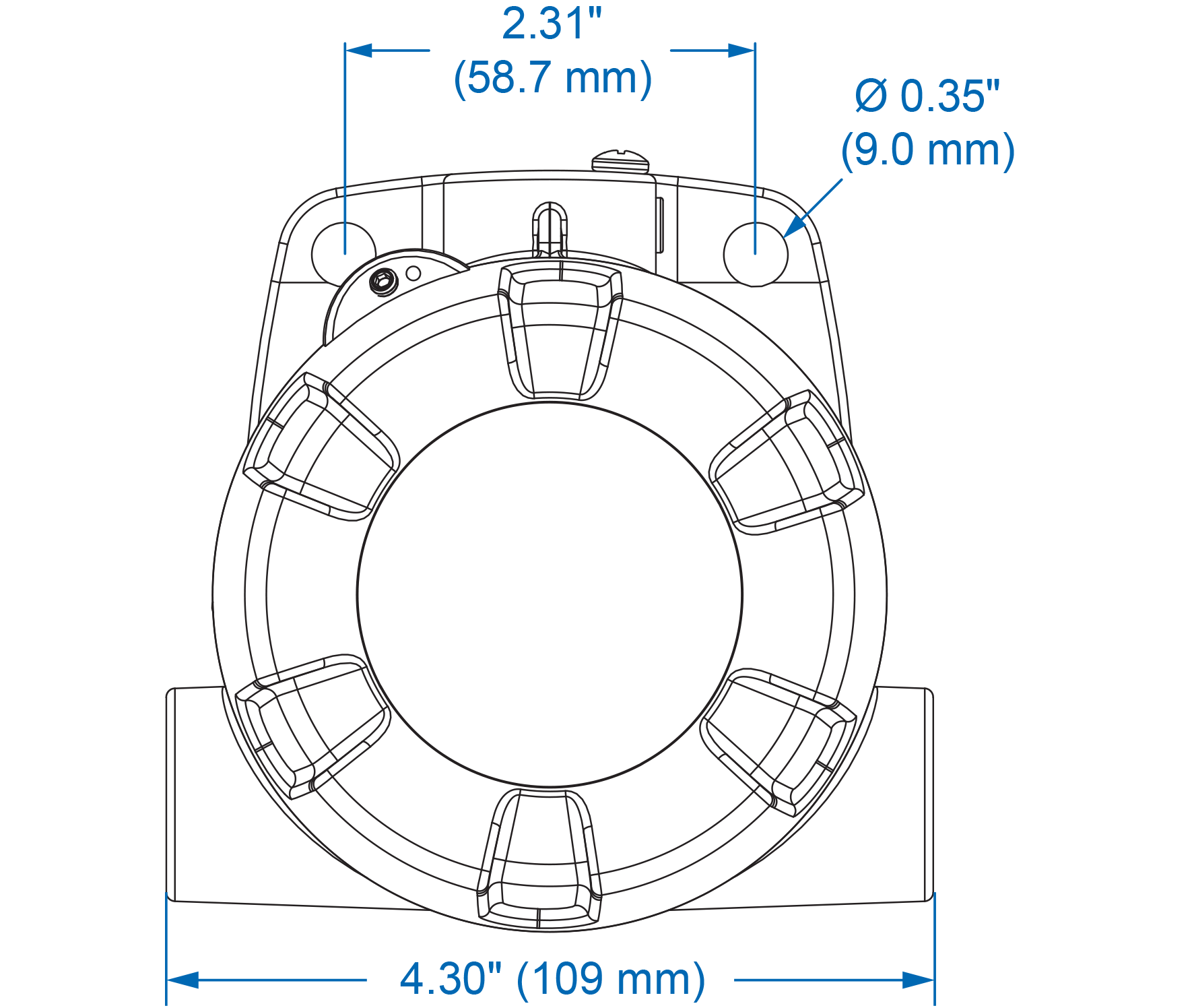 PD663 Dimensions - Front