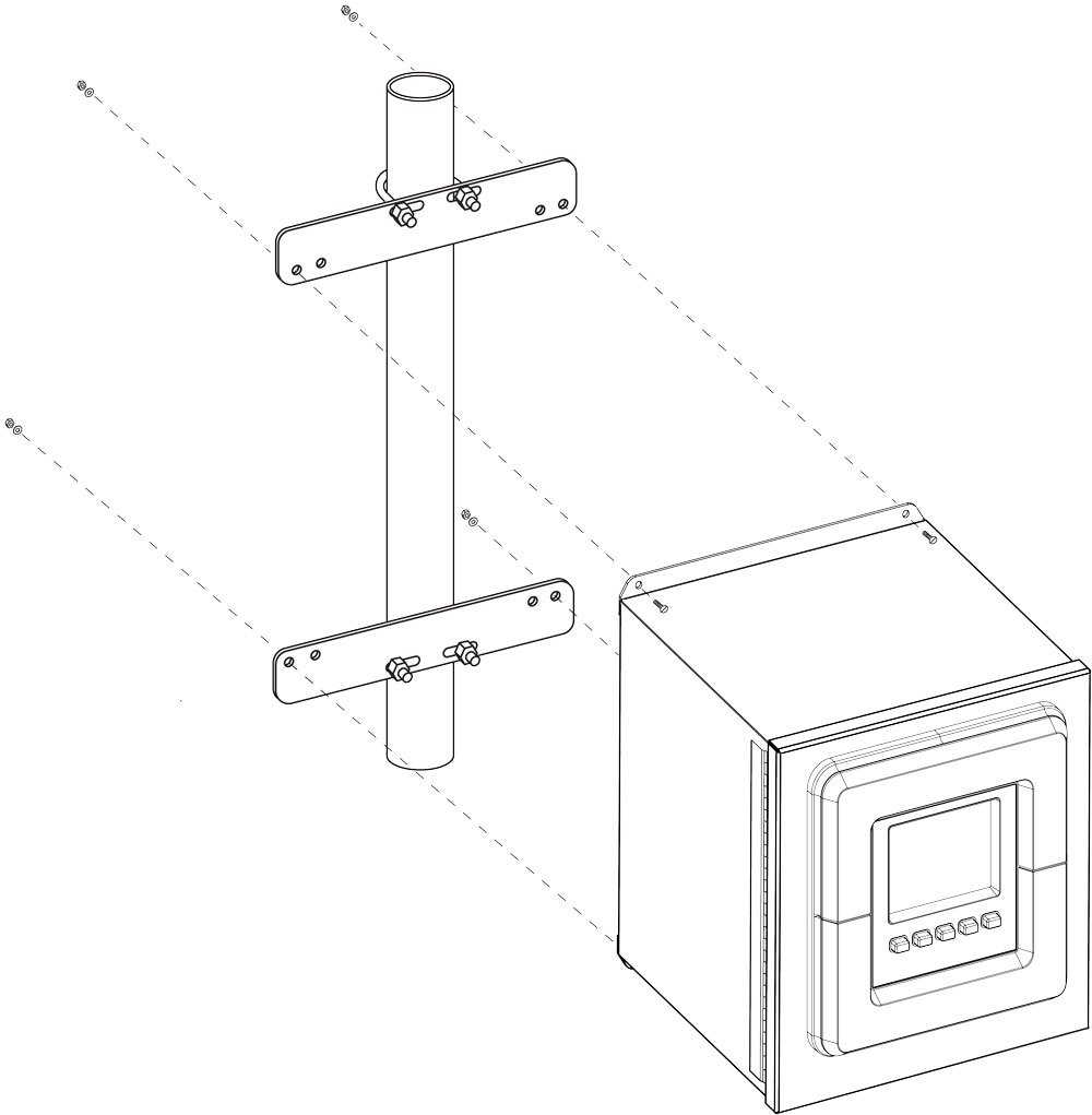 Installation of PDA6909 Mounted to Vertical Pipe