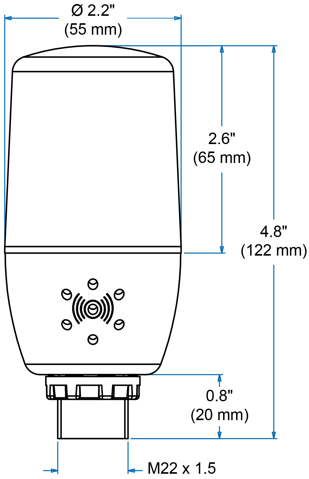 Light/Horn Dimensions