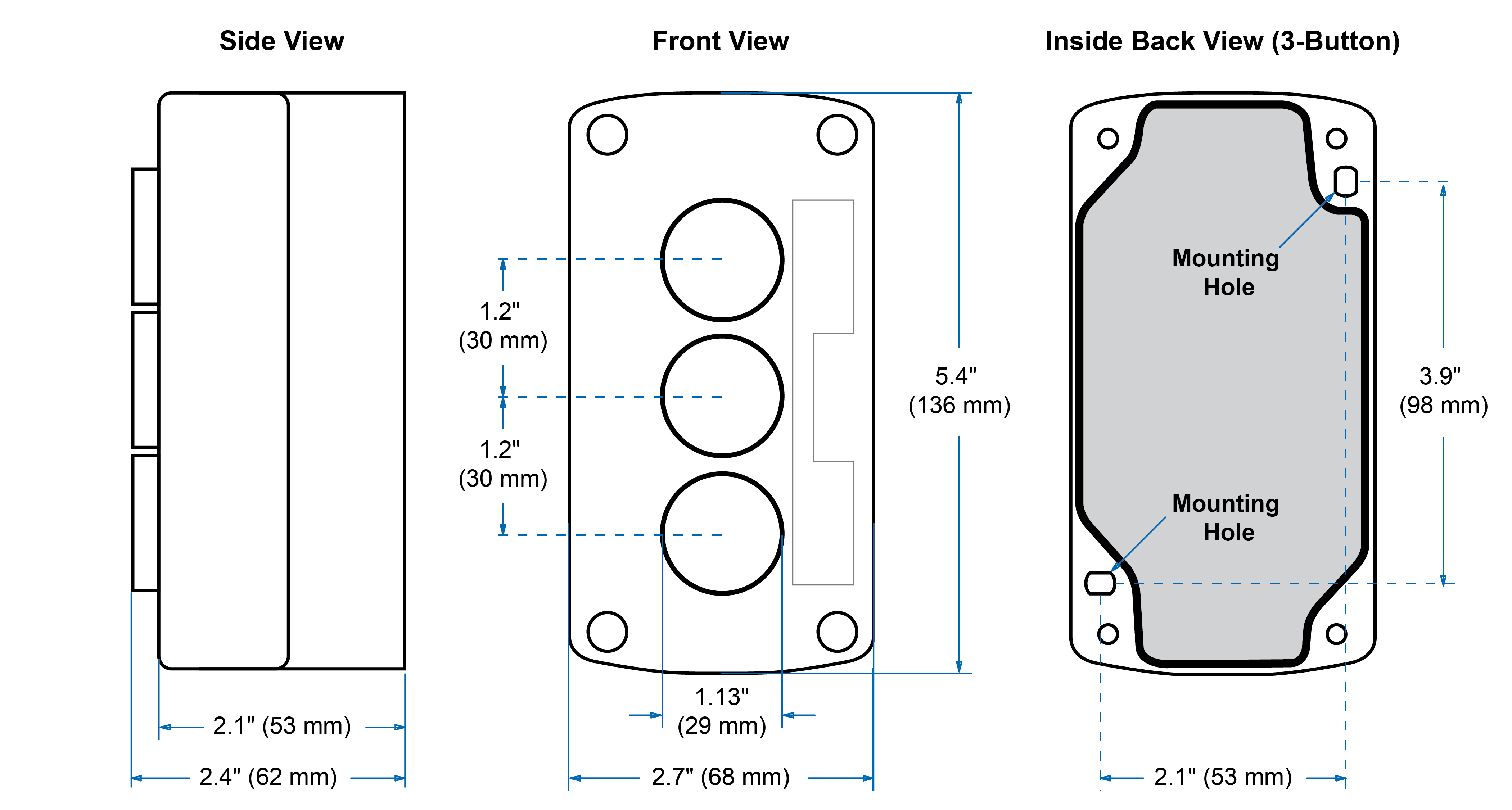 Control Box with Three Buttons